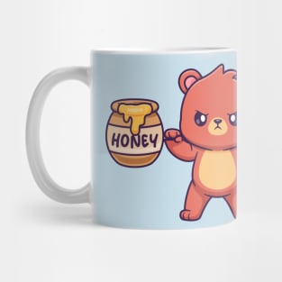 Cute Bear Lifting Honey Barrel Cartoon Mug